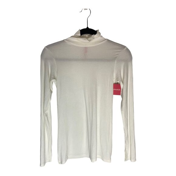 NWT SPANX Long-Sleeve Turtleneck Top Powder-sz Medium - Picture 7 of 8